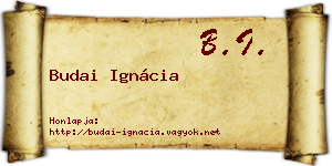 Budai Ignácia névjegykártya