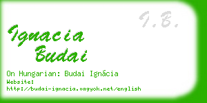 ignacia budai business card